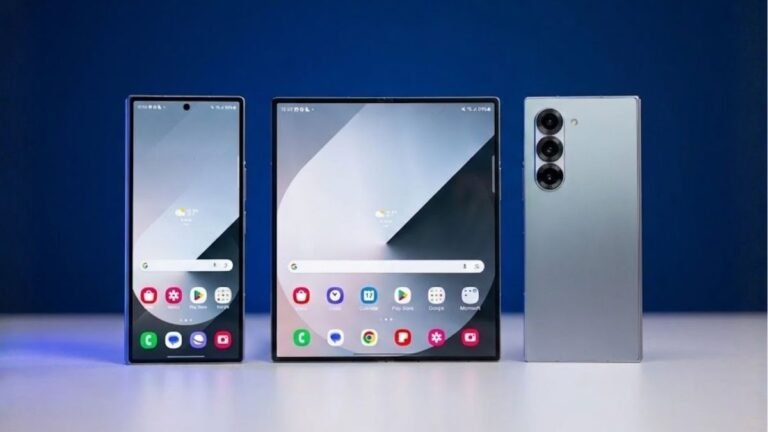 Samsung Galaxy Z Fold 7 aberto mostrando a tela interna de alta produtividade - Review PortalClubTech