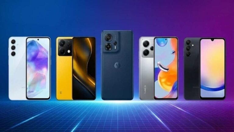 Infográfico com os 5 melhores celulares custo-benefício até 2000 reais em 2026